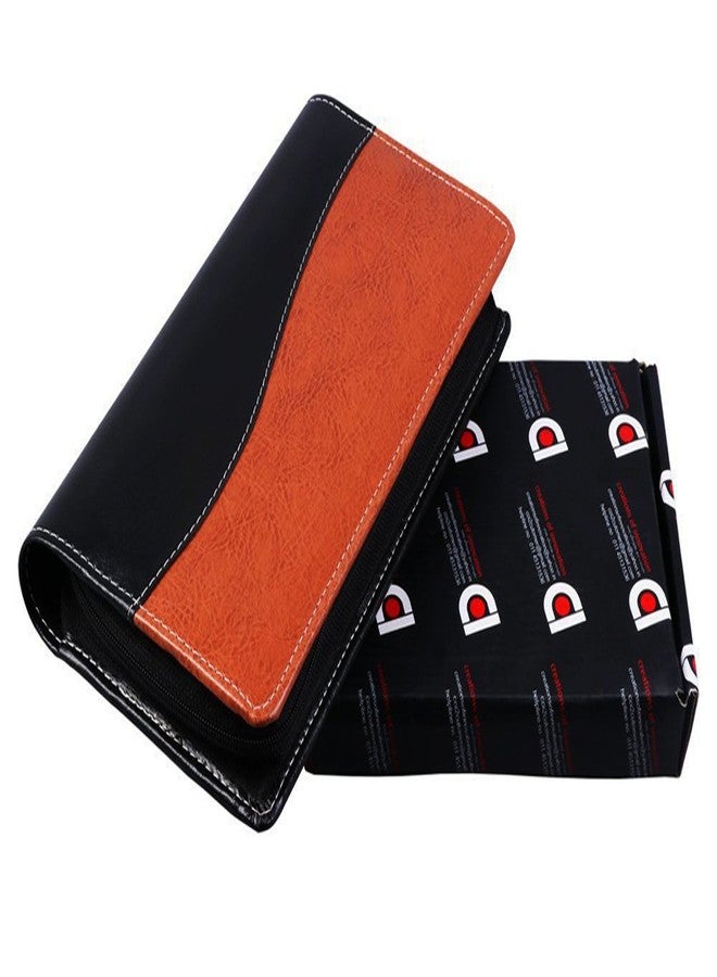 COI Expendable Leatherette Multiple Cheque Book Holder | Document Holder (Brown and Black) - Image 3